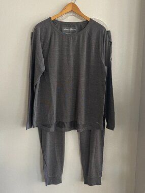 Eddie Bauer First Ascent Baselayer Set Womens XL Gray Striped NWOT
